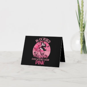 In October Even Witches Wear Pink Tee Breast Thank You Card