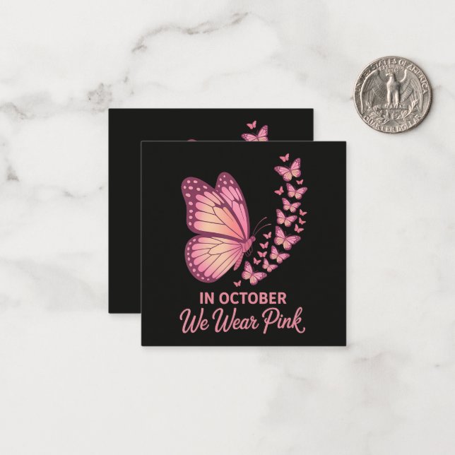 In October Pink Breast Butterfly Card (Front/Back In Situ)