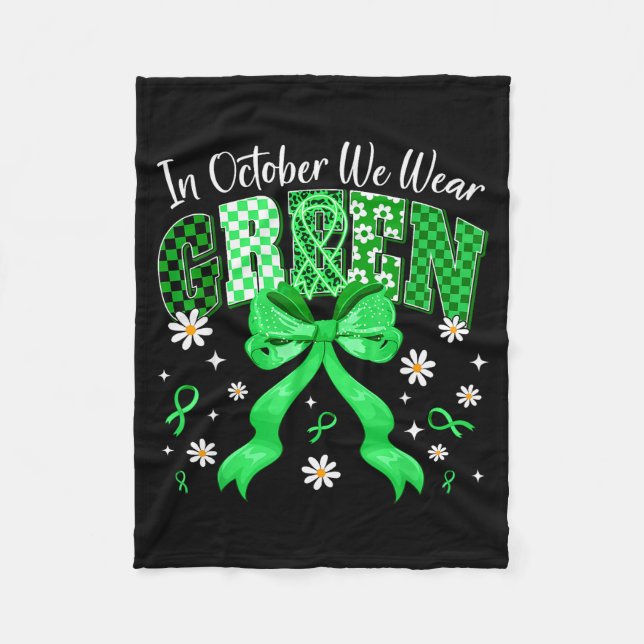 In October We Wear Green For Dwarfism Awareness Gi Fleece Blanket (Front)