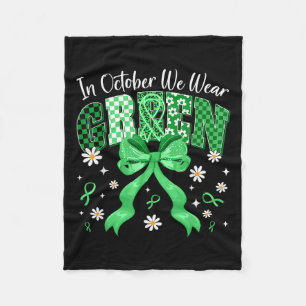 In October We Wear Green For Dwarfism Awareness Gi Fleece Blanket