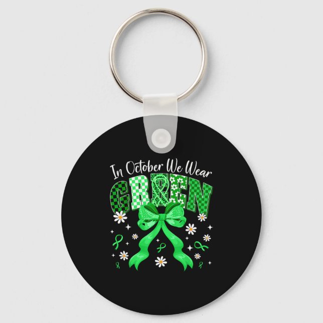 In October We Wear Green For Dwarfism Awareness Gi Key Ring (Front)