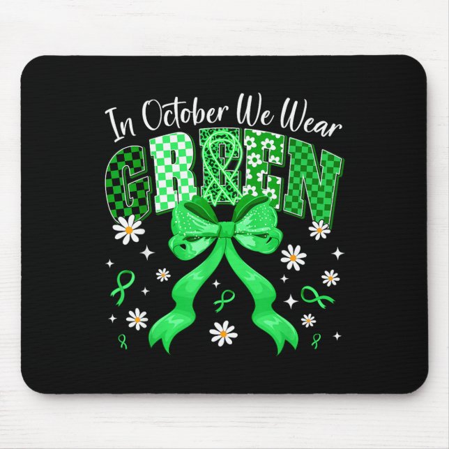 In October We Wear Green For Dwarfism Awareness Gi Mouse Pad (Front)