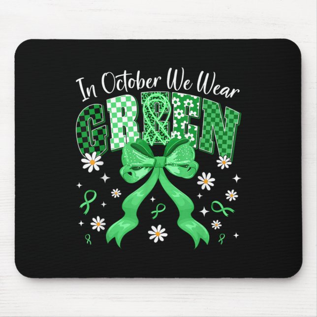 In October We Wear Green For Dwarfism Awareness Gi Mouse Pad (Front)