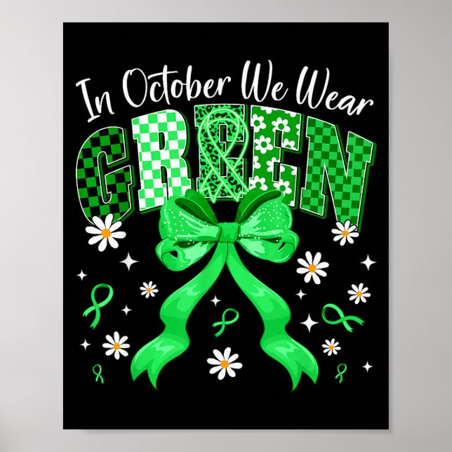 In October We Wear Green For Dwarfism Awareness Gi Poster (Front)