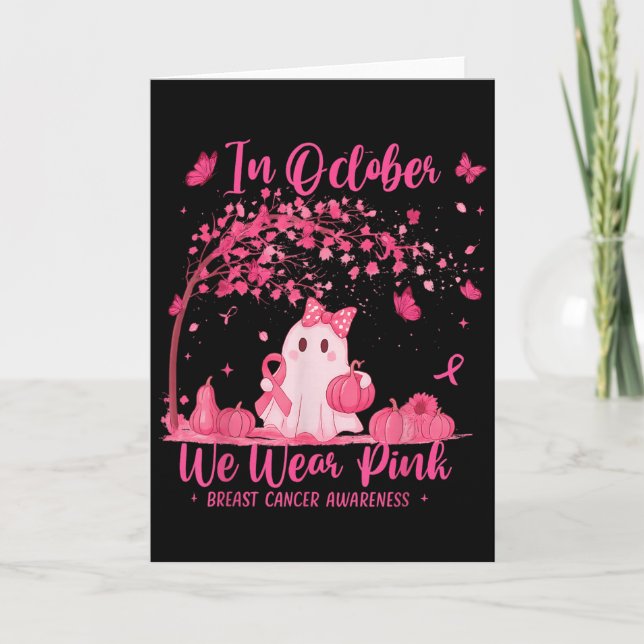 In October We Wear Nk Breast Cancer Awareness Hall Card (Front)