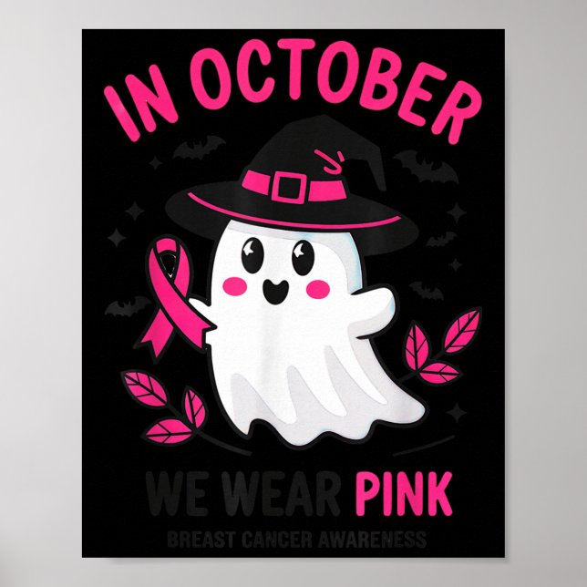 In October We Wear Nk Breast Cancer Awareness Hall Poster (Front)