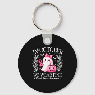 In October We Wear Nk Cute Ghost Breast Cancer Awa Key Ring