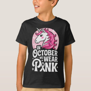 In October We Wear Nk Cute Unicorn Breast Cancer M T-Shirt