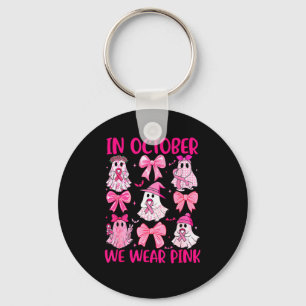In October We Wear Nk Ghost Witch Breast Cancer Aw Key Ring
