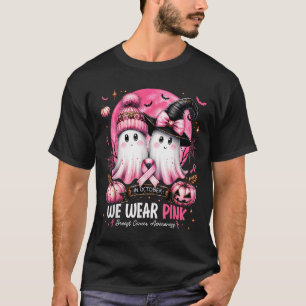 In October We Wear Nk Ghost Witch Breast Cancer Aw T-Shirt