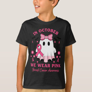 In October We Wear Nk Ghost Witch Breast Cancer Aw T-Shirt