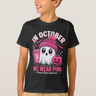 In October We Wear Nk Ghost Witch Breast Cancer Aw T-Shirt