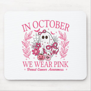 In October We Wear Nk Halloween Breast Cancer Awar Mouse Pad