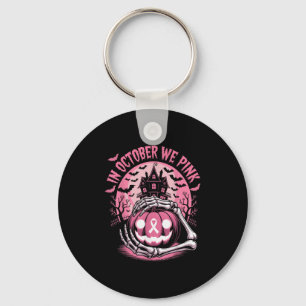 In October We Wear Nk Halloween Pumpkin Skeleton D Key Ring