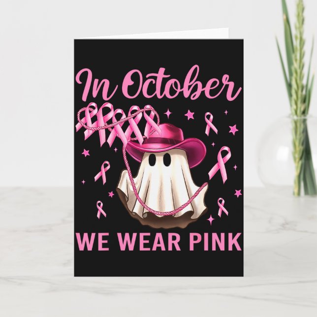 In October We Wear Nk Men Women Breast Cancer Awar Card (Front)
