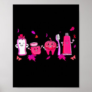 In October We Wear Nk Tooth Dental Breast Cancer A Poster