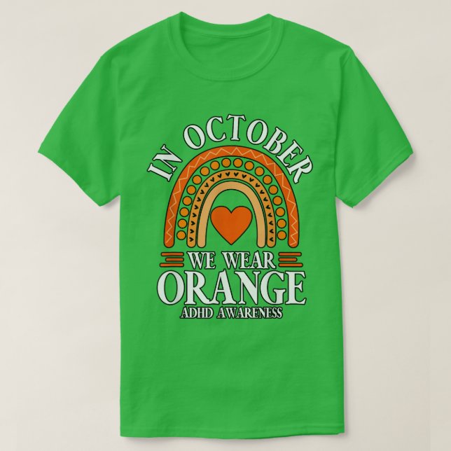 In October We Wear Orange ADHD843 T-Shirt (Design Front)