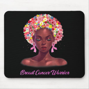 In October We Wear Pink Black Woman Breast Cancer Mouse Pad