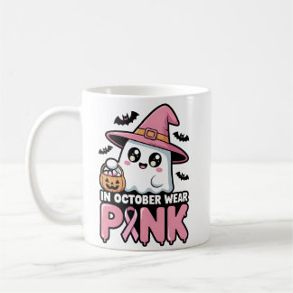 In October We Wear Pink  Breast Cancer Awarenes Coffee Mug