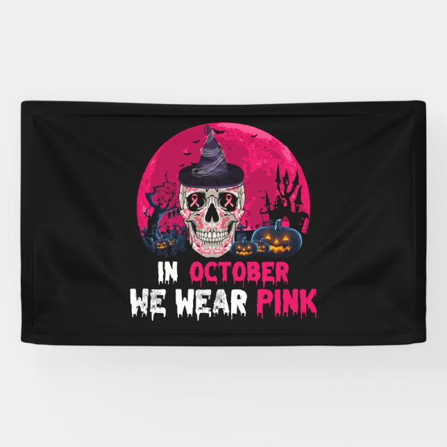 In October We Wear Pink Breast Cancer Awareness Banner (Horizontal)