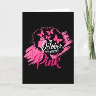 In October We Wear Pink Breast Cancer Awareness Bl Card