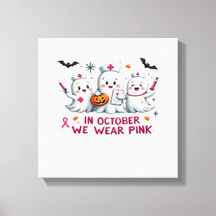 in october we wear pink breast cancer awareness Cl Canvas Print