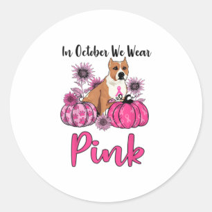 In October We Wear Pink Breast Cancer Awareness Classic Round Sticker