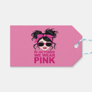 In October We Wear Pink Breast Cancer Awareness Gift Tags