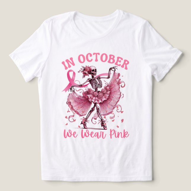 In October We Wear Pink Breast Cancer Awareness  Tri-Blend Shirt (Design Front)
