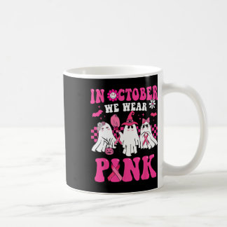 In October We Wear Pink Breast Cancer Ghosts Hallo Coffee Mug