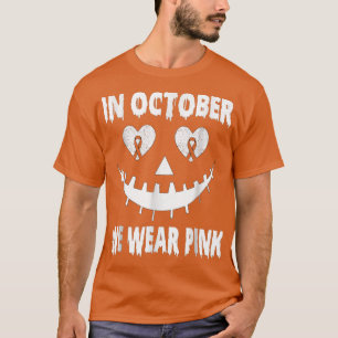 In October We Wear Pink Breast Cancer Jackolantern T-Shirt