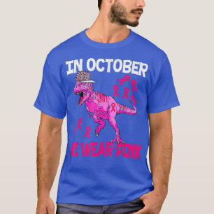 In October We Wear Pink Breast Cancer Tre Dino Kid T-Shirt