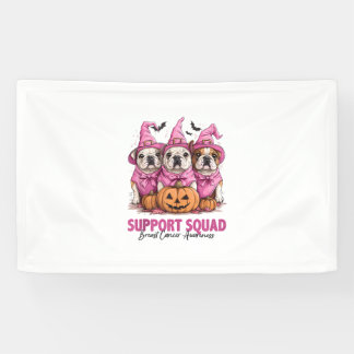 In October We Wear Pink Bulldog Halloween Breast C Banner