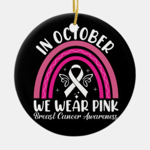 In october we wear pink ceramic tree decoration