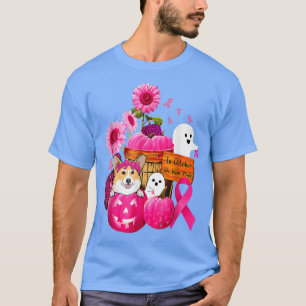 In October We Wear Pink Corgi Breast Cancer Hallow T-Shirt