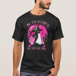 In October We Wear Pink Cute Cat Breast Cancer Awa T-Shirt