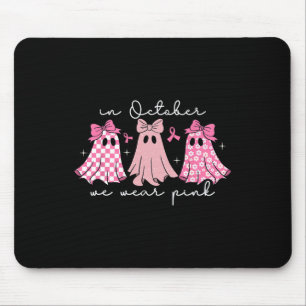 In October We Wear Pink Cute Ghost Women's Kids  Mouse Pad