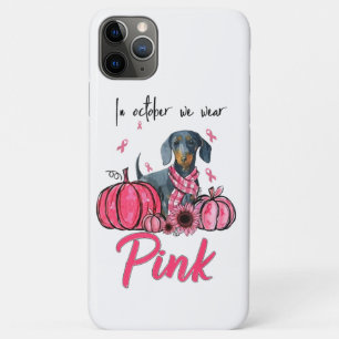 In October We Wear Pink, Dachshund Dog Pink Ribbon Case-Mate iPhone Case