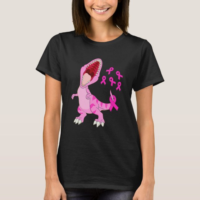 In October We Wear Pink Dinosaur Trex Dino Kid Boy T-Shirt (Front)