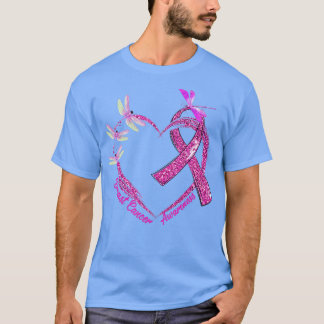In October We Wear Pink Dragonfly Heart Breast Can T-Shirt