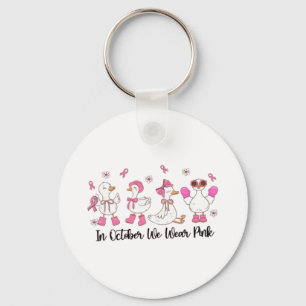 In October We Wear Pink Duck Design 🎀🦆💗 Key Ring