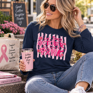 In October We Wear Pink Faux Patchwork Tri-Blend Shirt
