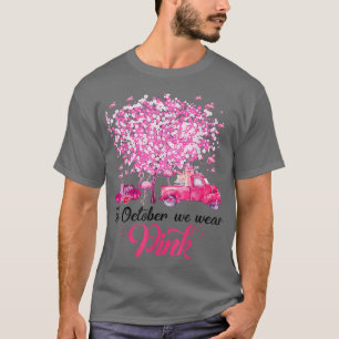 In October We Wear Pink Flamingo Breast Cancer Awa T-Shirt