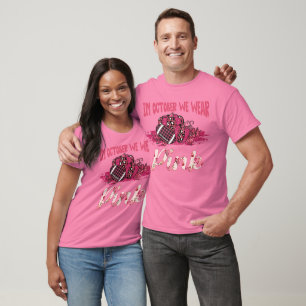 In October We Wear Pink Football Pumpkins T-Shirt