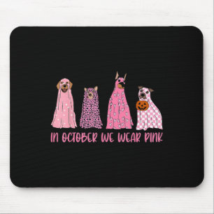 In October We Wear Pink Ghost Dogs Breast Cancer A Mouse Pad