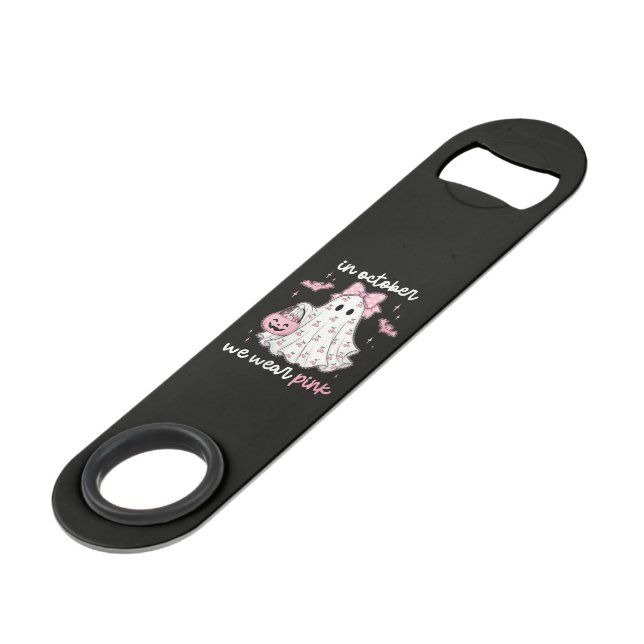in October We Wear Pink Ghost Halloween (Front Angled)