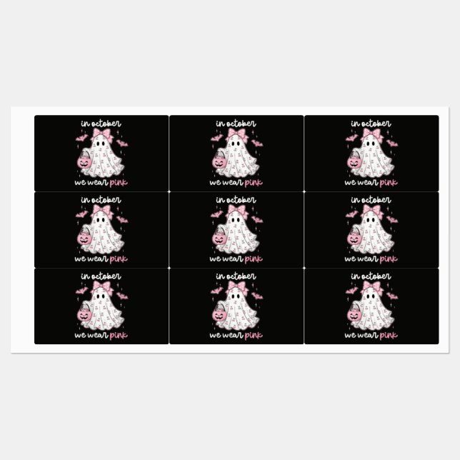 in October We Wear Pink Ghost Halloween (Sheet)