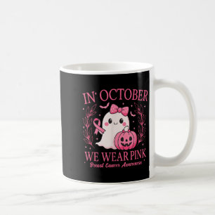 In October We Wear Pink Ghost Halloween  Coffee Mug
