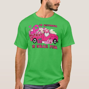 In October We Wear Pink Gnome Truck Breast Cancer T-Shirt