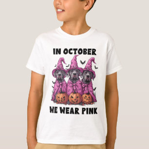 In October We Wear Pink Great Dane Halloween Breas T-Shirt